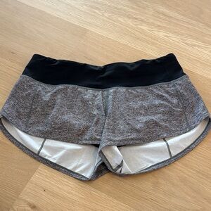Lululemon Athletica Heathered Gray and Black Athletic Shorts